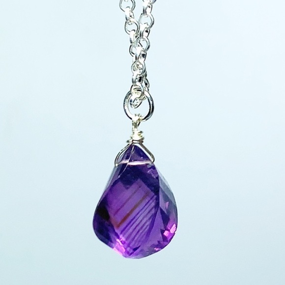 Purple Amethyst Charm Necklace - Picture 3 of 7